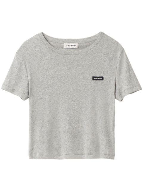 ribbed jersey T-shirt by MIU MIU