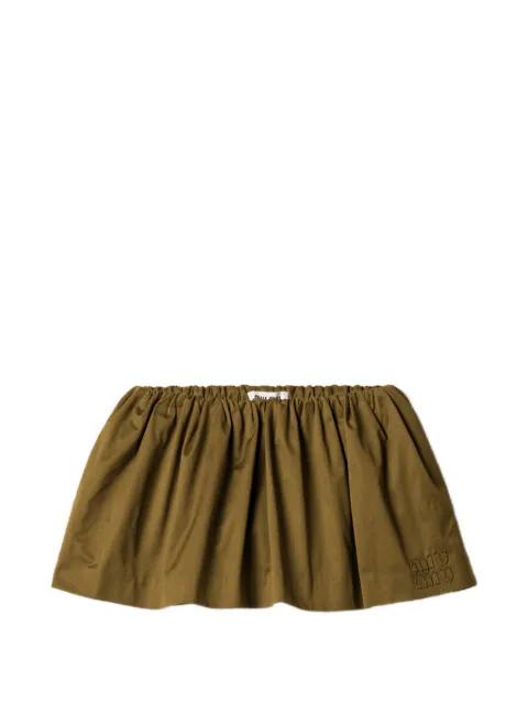 satin cotton miniskirt by MIU MIU