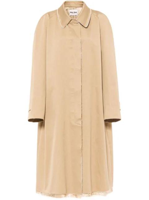 single-breasted chino coat by MIU MIU