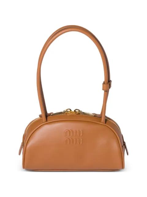 small Beau embossed-logo tote bag by MIU MIU