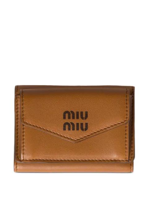 small logo-debossed leather wallet by MIU MIU