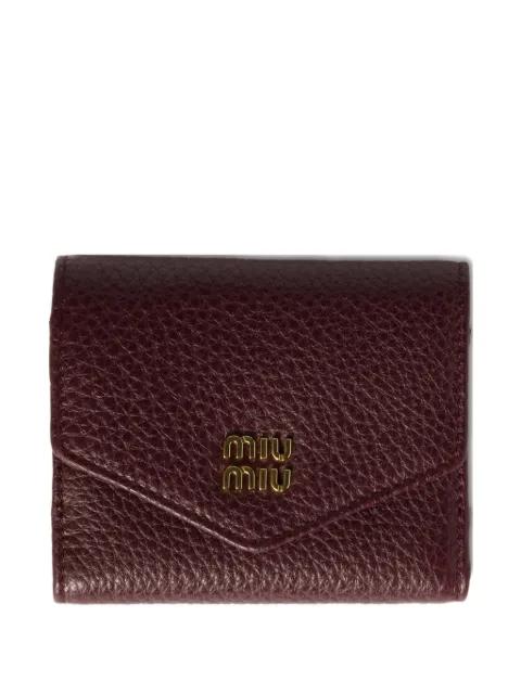 small logo-plaque leather wallet by MIU MIU