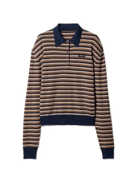 striped wool polo top by MIU MIU