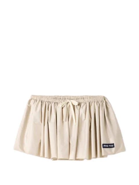 technical pongé miniskirt by MIU MIU