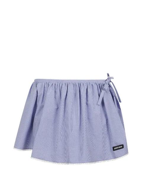tie gingham mini skirt by MIU MIU