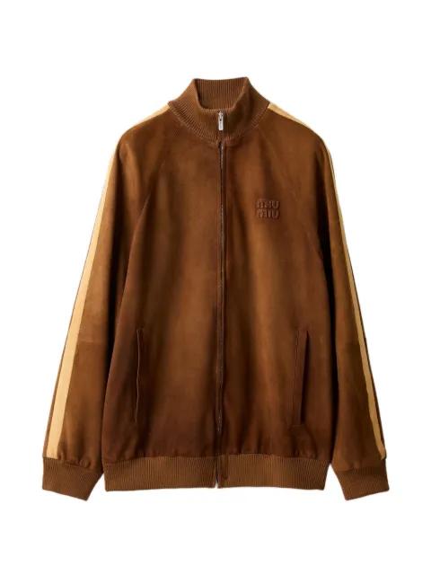 waxed suede jacket by MIU MIU