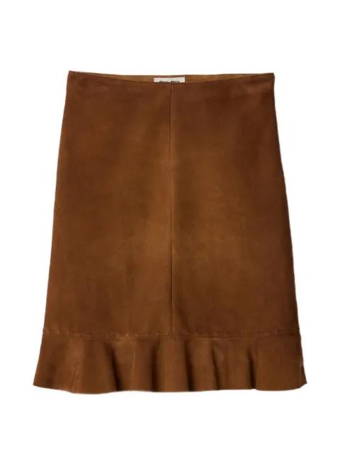 waxed suede skirt by MIU MIU