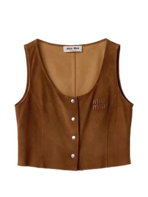 waxed suede top by MIU MIU