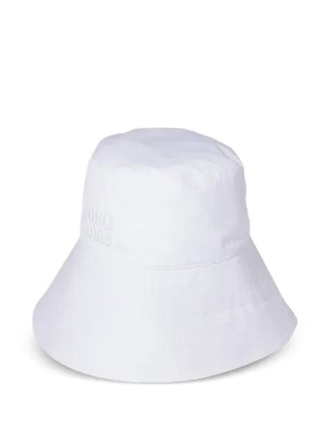wide-brimmed poplin bucket hat by MIU MIU