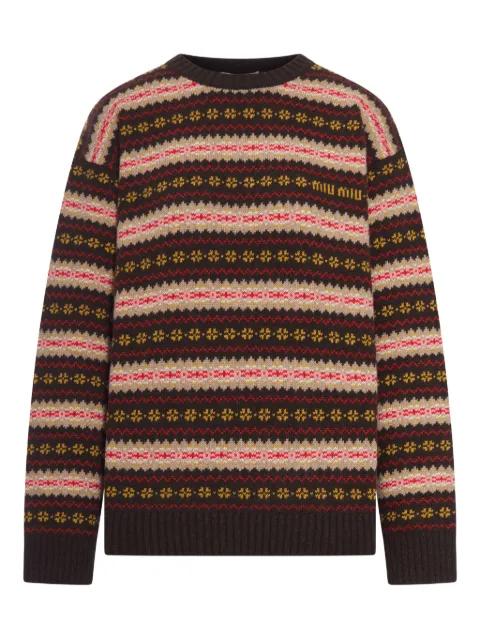 wool crew-neck sweater by MIU MIU