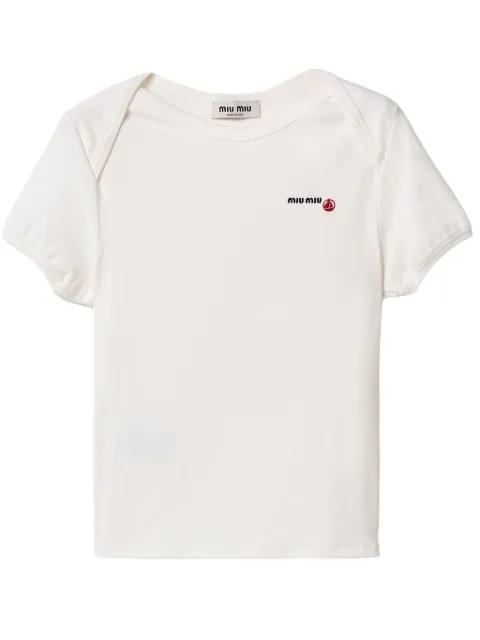 x Petit Bateau embroidered  T-shirt by MIU MIU