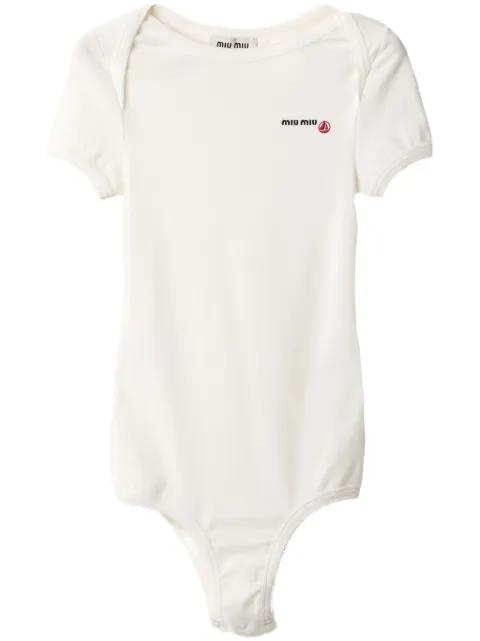 x Petit Bateau embroidered bodysuit by MIU MIU