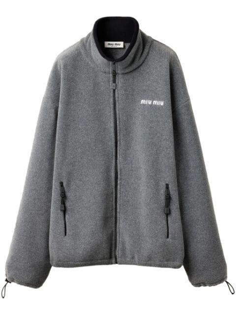 zip-up fleece sweatshirt by MIU MIU