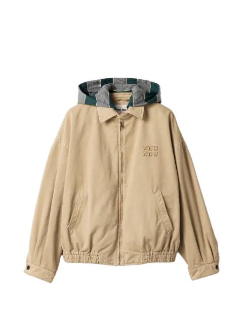 zip-up oversized jacket by MIU MIU