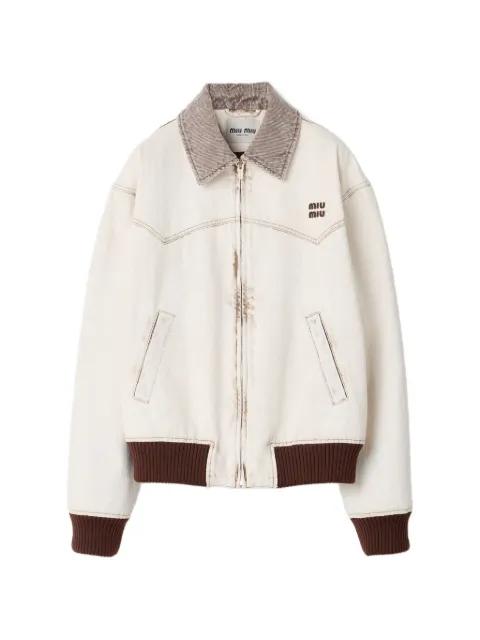 zip-up oversized jacket by MIU MIU