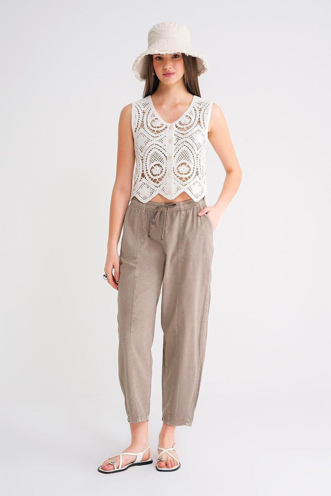 Cotton Jogger Pants with Drawstring Waist by MIXRAY