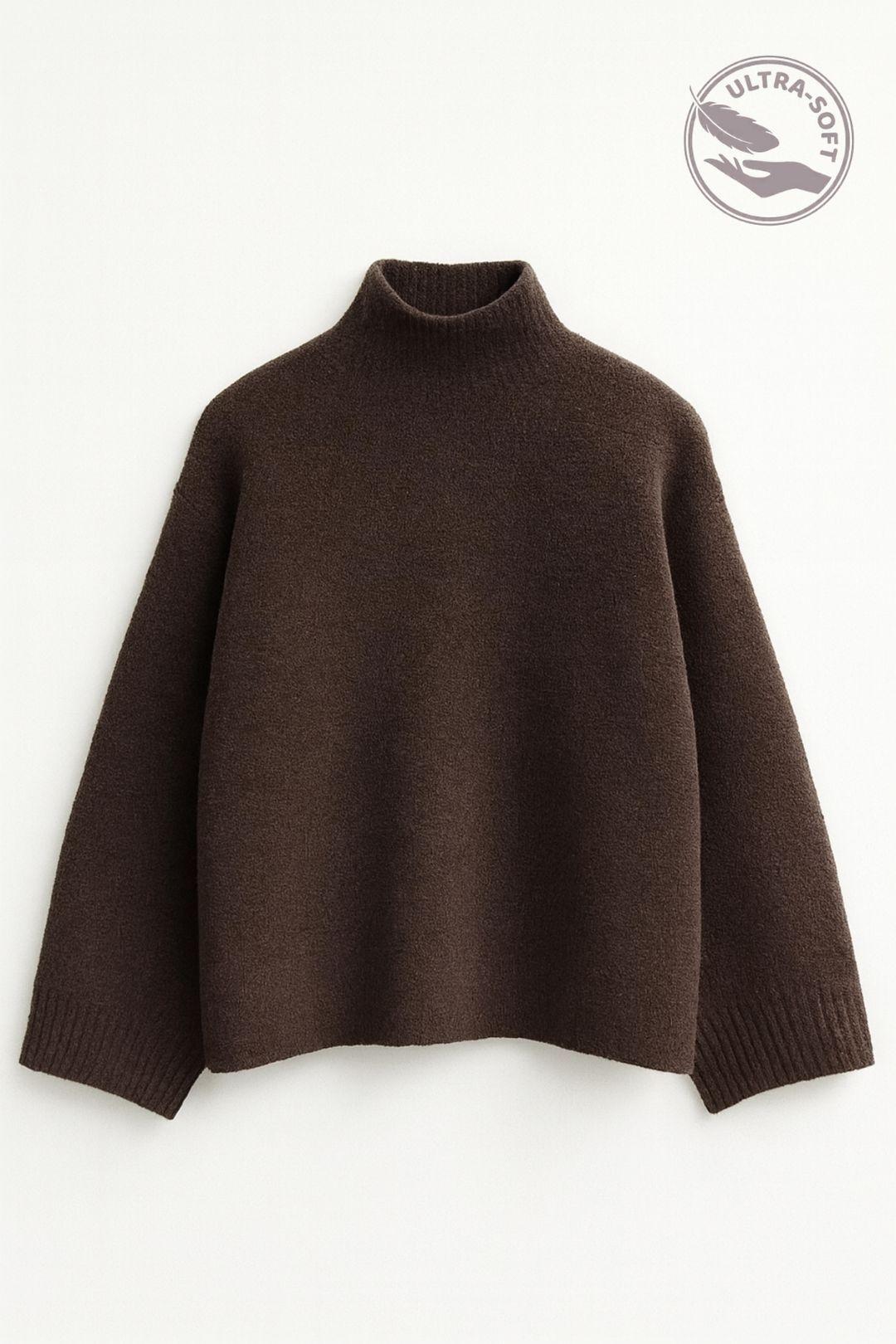 Oversized Ribbed Turtleneck Sweater by MIXRAY