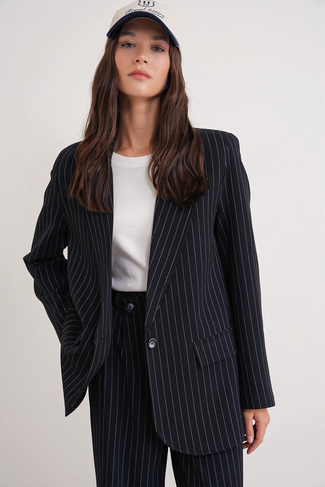 Striped Oversize Blazer by MIXRAY