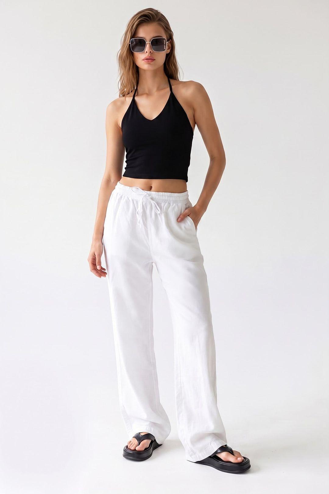 Tencel Wide-Leg Palazzo Trousers by MIXRAY
