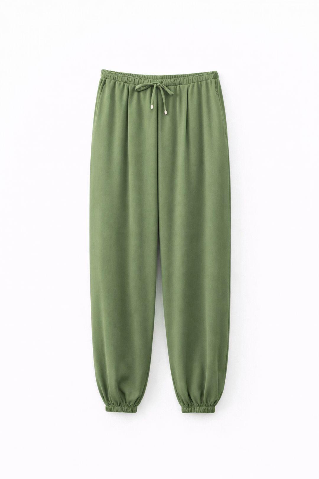 Textured Long Jogger Pants with Drawstring Waist and Pocket by MIXRAY