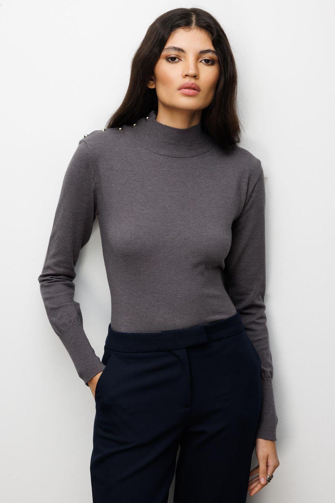 Turtleneck Knit Sweater by MIXRAY