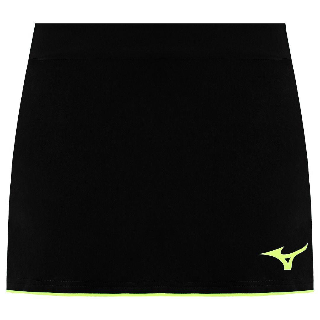 Stretch Waist Plain Black/Yellow  Flex Skort by MIZUNO