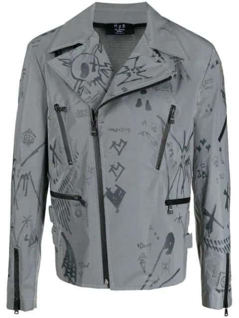 graffiti-print biker jacket by MJB - MARC JACQUES BURTON