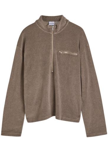 Logo-embroidered terry half-zip sweatshirt by MKI MIYUKI-ZOKU