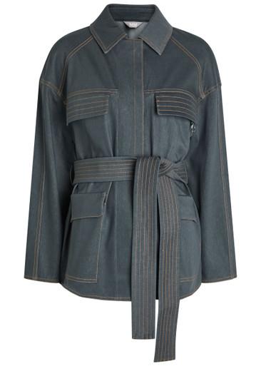 Belted stretch-denim jacket by MM