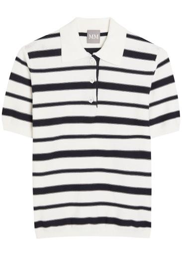 Carioca striped stretch-cotton polo top by MM