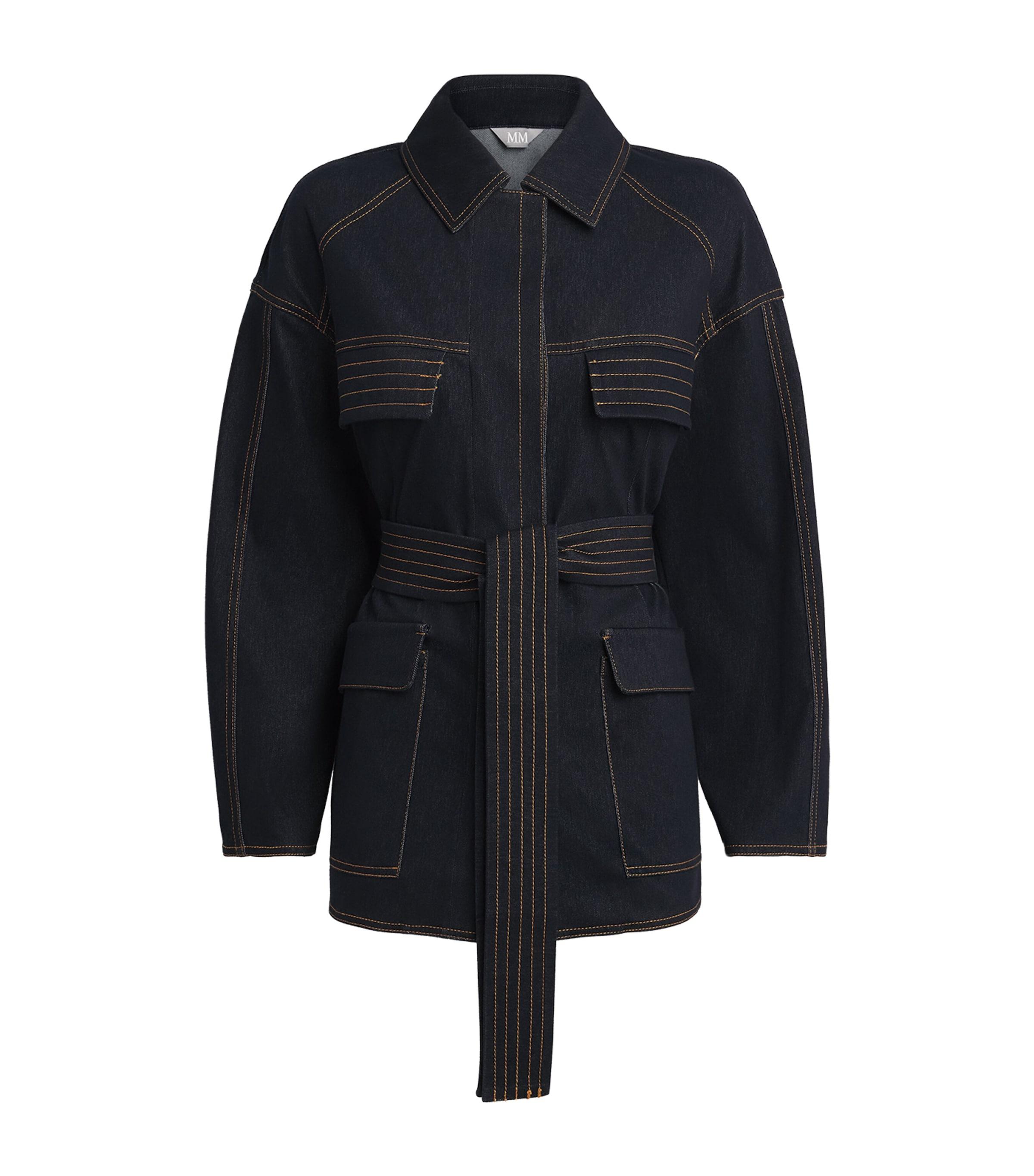  Denim Jersey Belted Jacket by MM