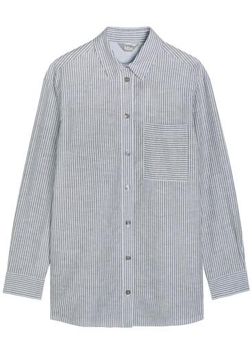 Lululo striped linen-blend shirt by MM
