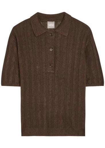 Rivetto ribbed linen polo top by MM