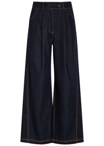 Sarta cotton-blend wide-leg trousers by MM