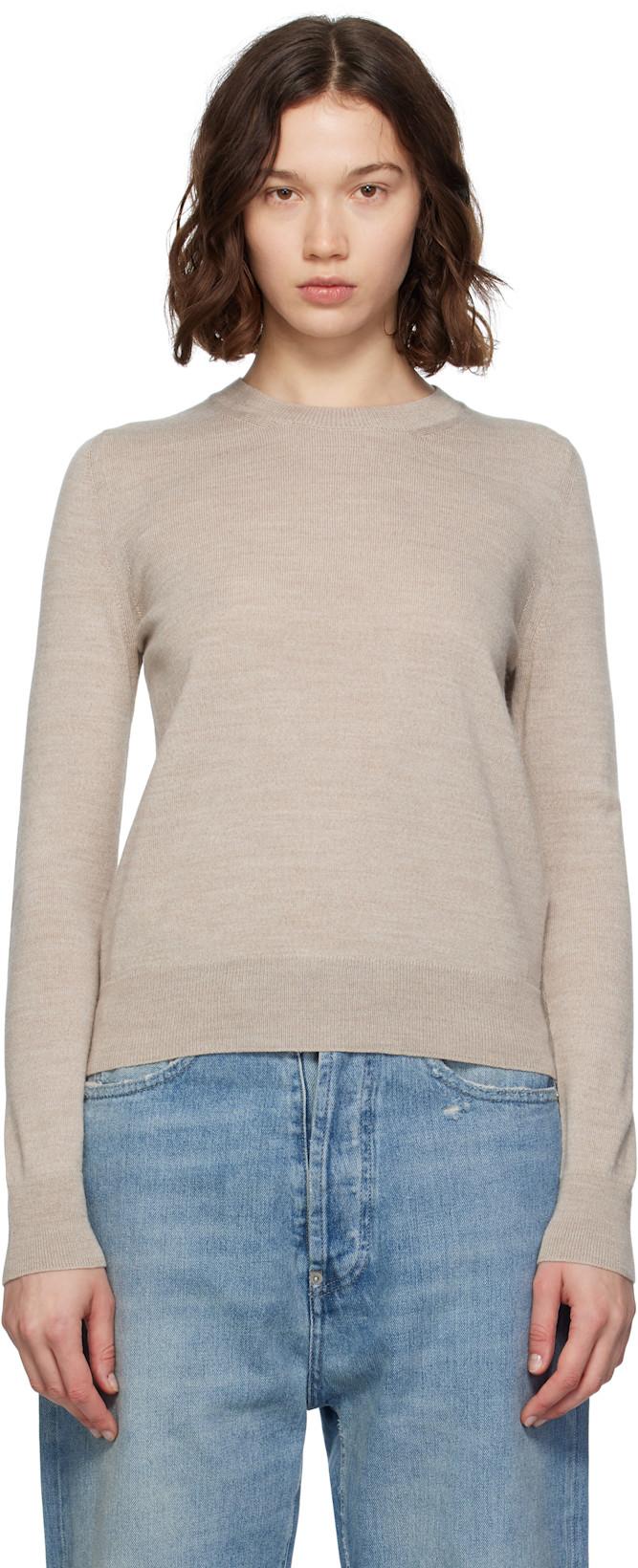 Beige Elbow Patch Sweater by MM6 MAISON MARGIELA