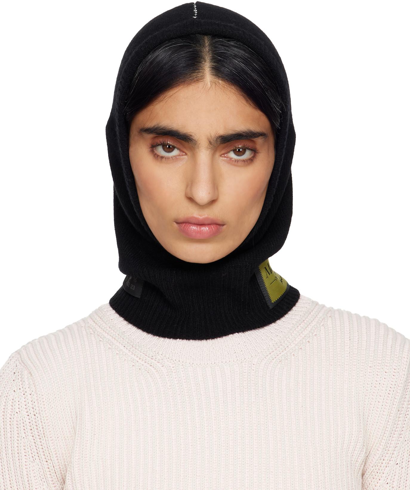 Black Access Labels Story Gauge 7 Balaclava by MM6 MAISON MARGIELA