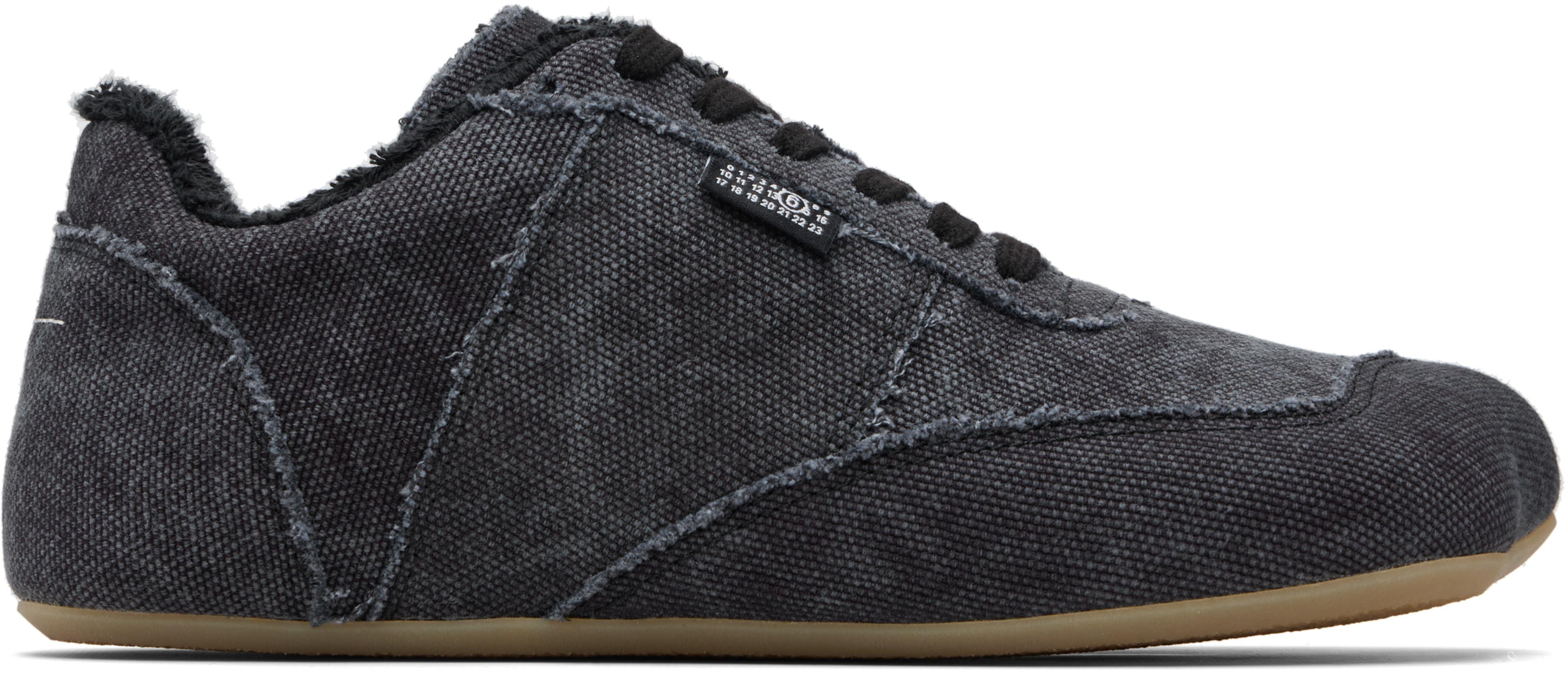 Black Anatomic Canvas Sneakers by MM6 MAISON MARGIELA