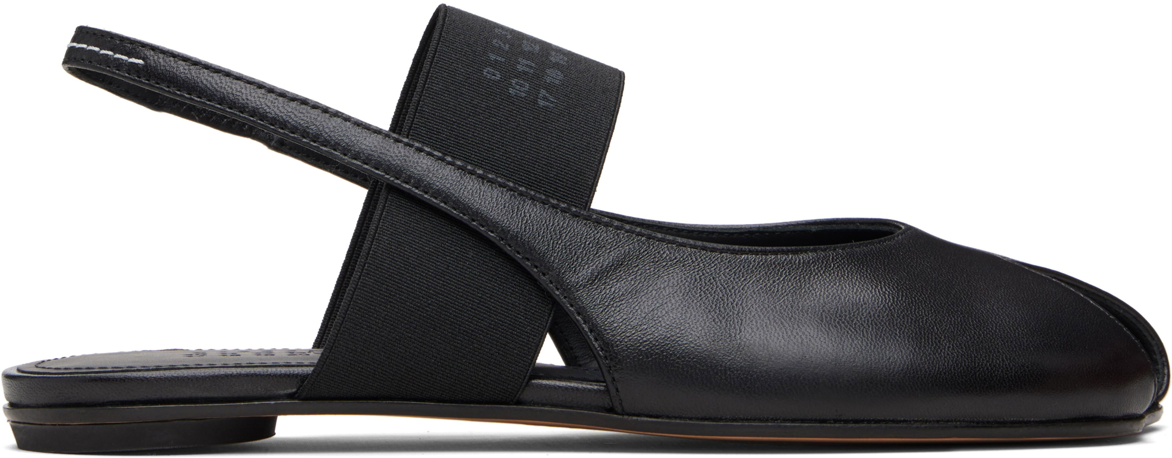Black Anatomic Numeric Slingback Sandals by MM6 MAISON MARGIELA