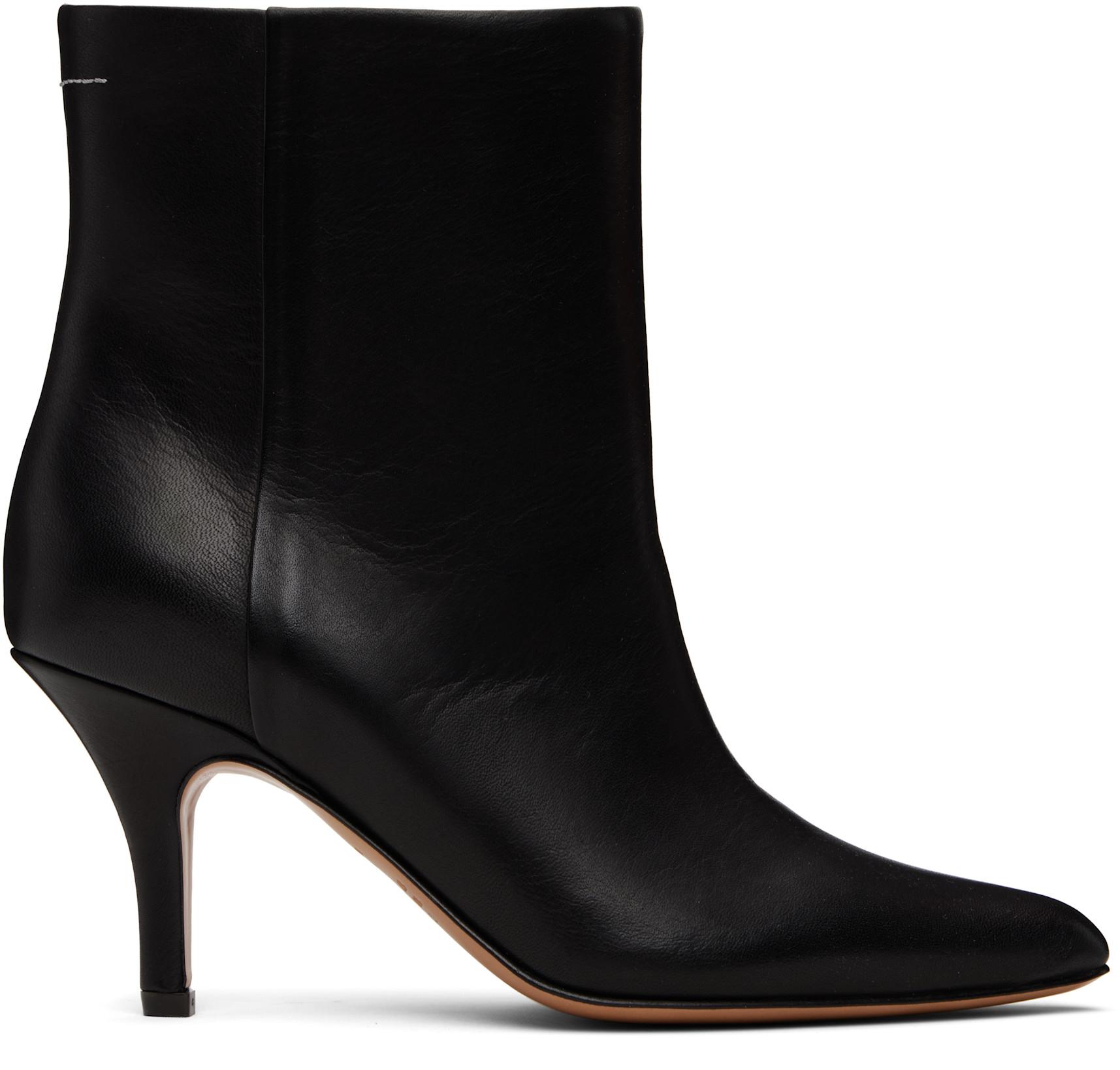 Black Architype Ankle Boots by MM6 MAISON MARGIELA
