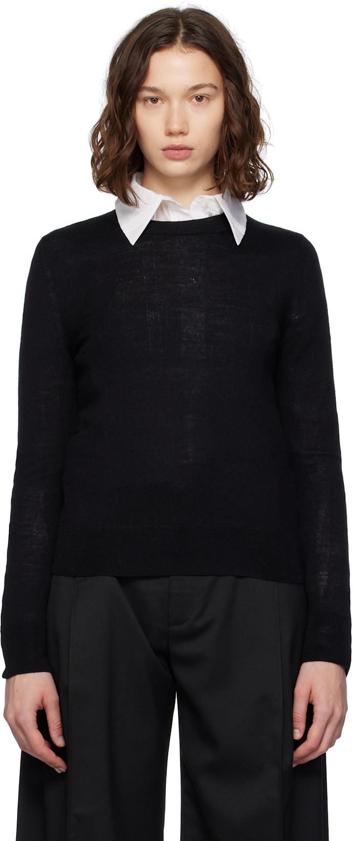 Black Elbow Patch Sweater by MM6 MAISON MARGIELA
