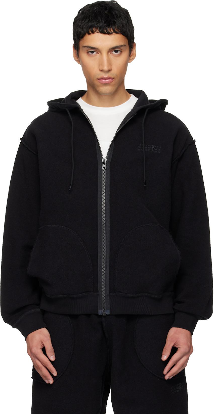 Black Inside-Out Hoodie by MM6 MAISON MARGIELA