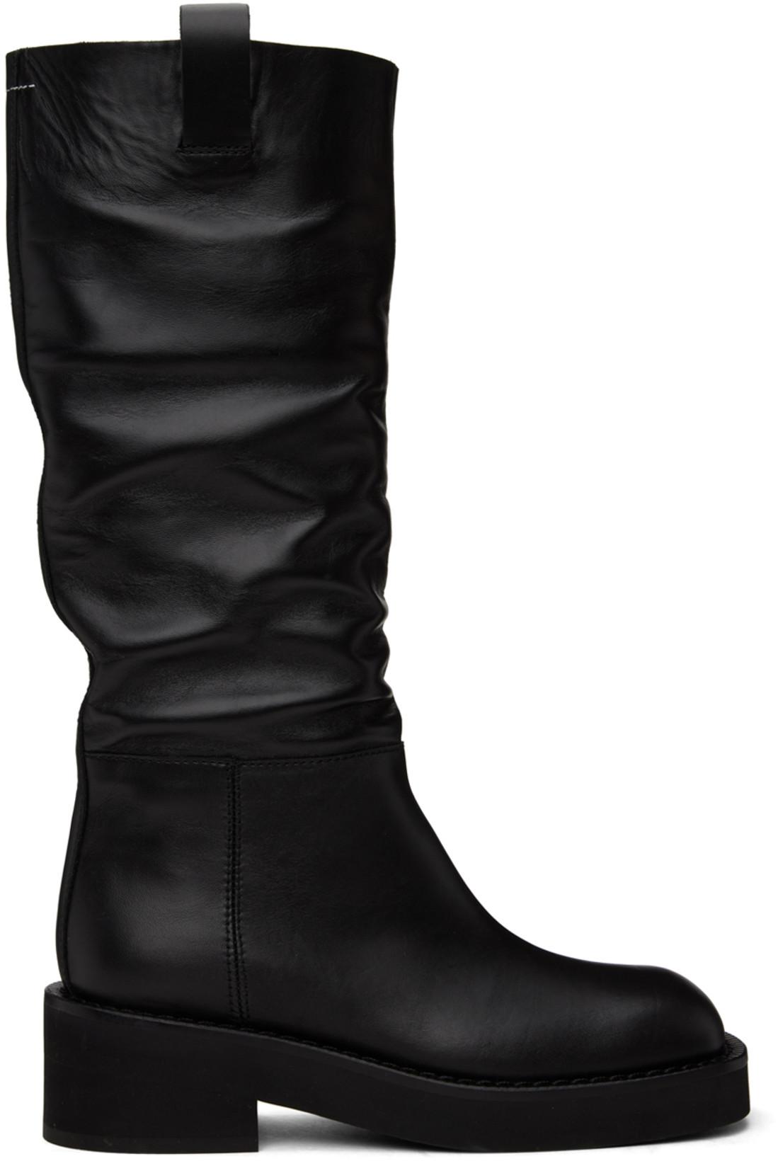 Black Knee-High Boots by MM6 MAISON MARGIELA