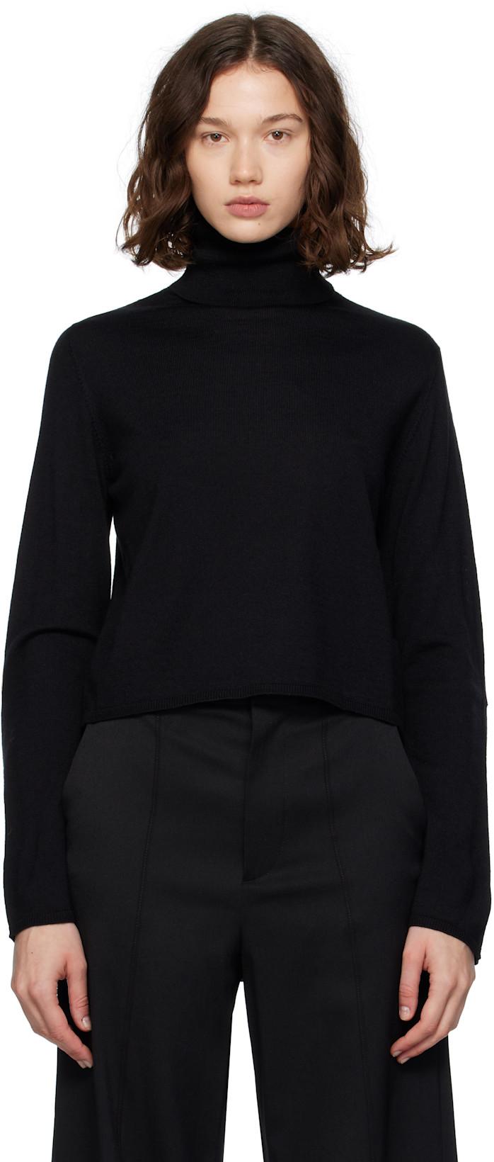 Black Knitted Turtleneck by MM6 MAISON MARGIELA