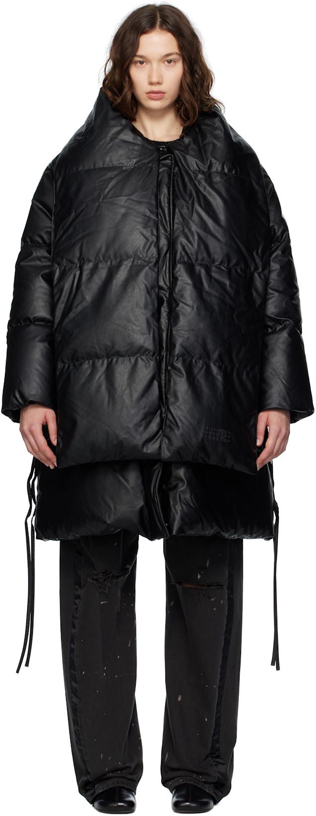 Black Light Faux-Leather Down Jacket by MM6 MAISON MARGIELA