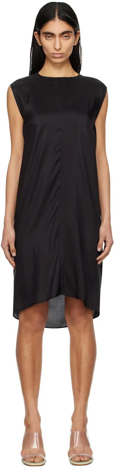 Black Light Silk Shift Midi Dress by MM6 MAISON MARGIELA