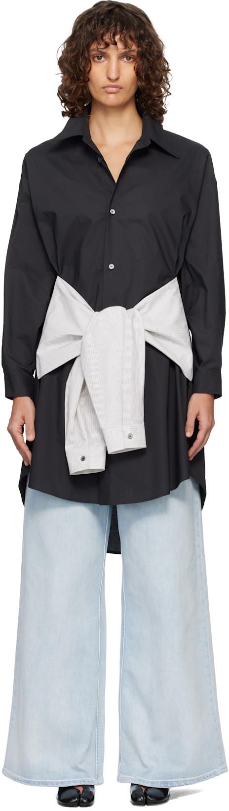 Black Multi Wear Cotton Poplin Minidress by MM6 MAISON MARGIELA