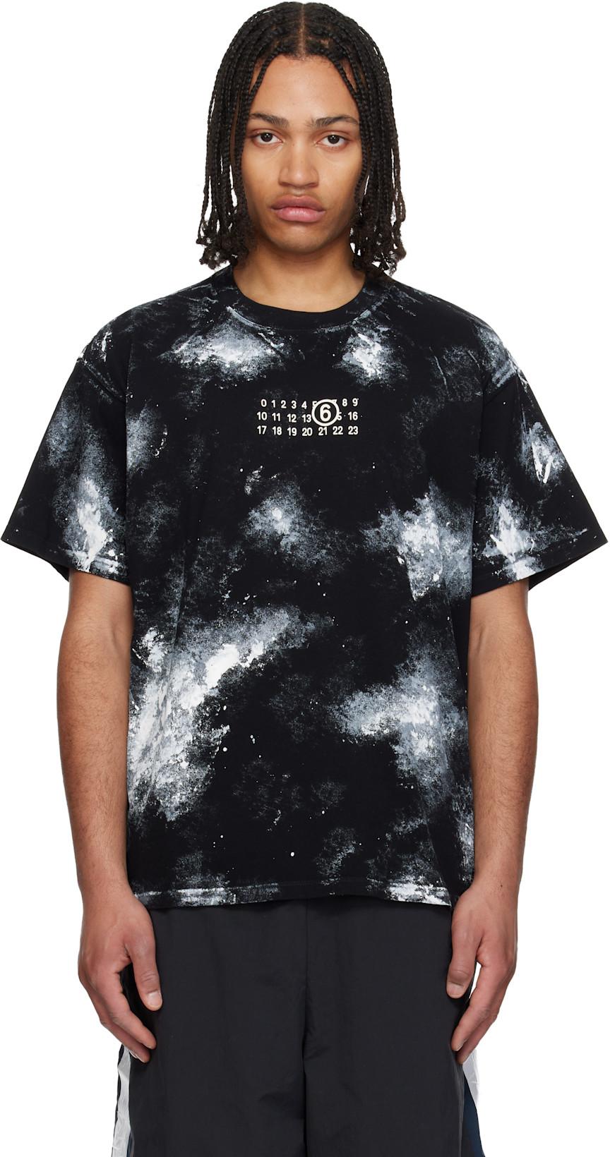 Black Paint Splatter T-shirt by MM6 MAISON MARGIELA