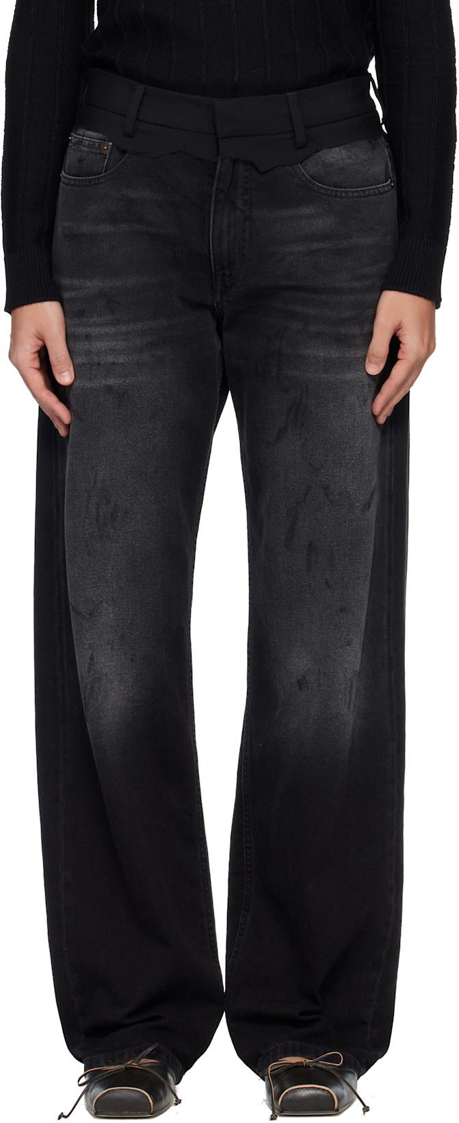 Black Straight-Leg Jeans by MM6 MAISON MARGIELA