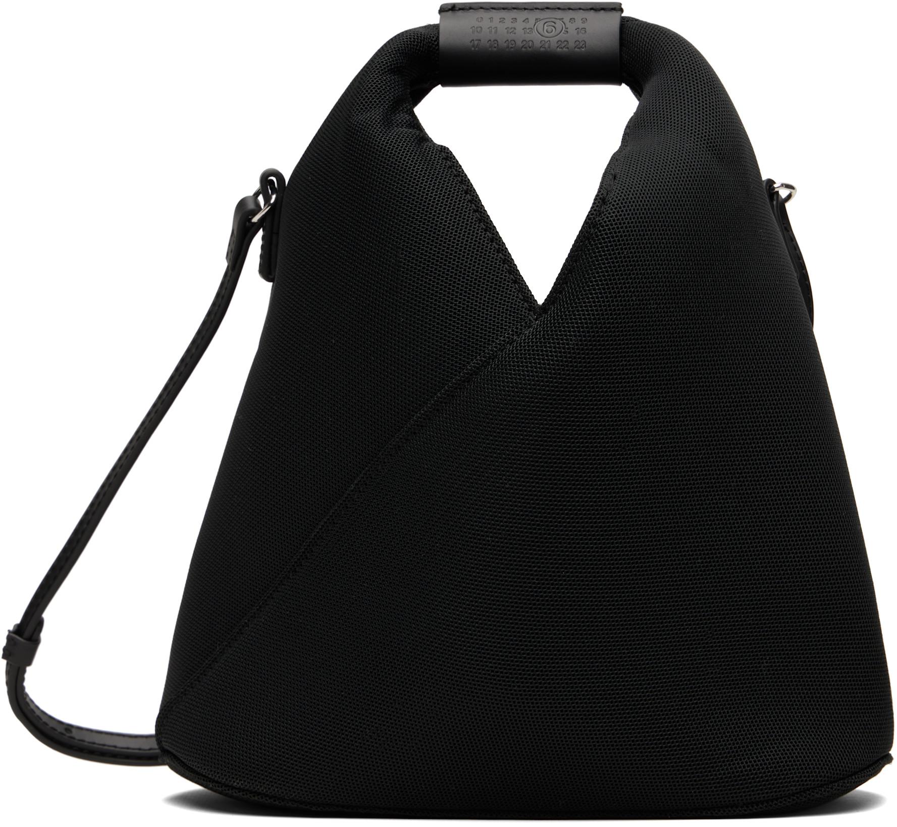 Black Triangle Mesh Crossbody Bag by MM6 MAISON MARGIELA