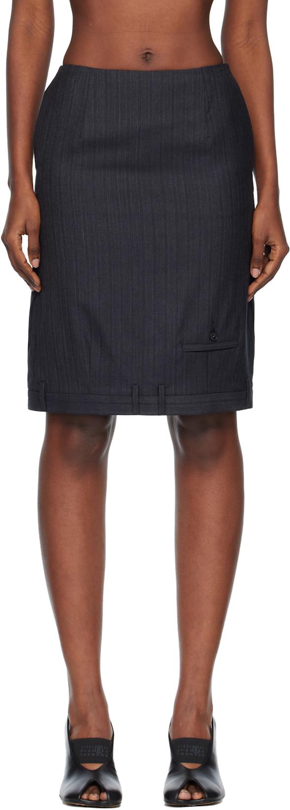Black Virgin Wool Miniskirt by MM6 MAISON MARGIELA